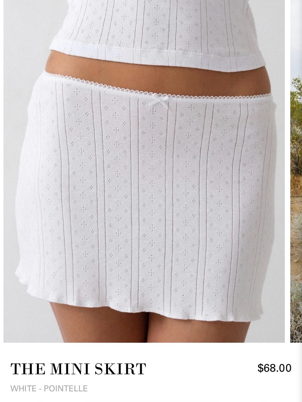 The Mini Skirt - White Pointelle